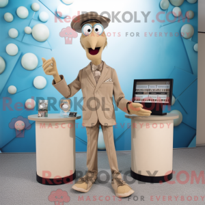 Tan Stilt Walker mascot...