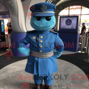 A figura azul da máscara de...