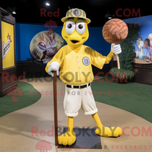 Yellow Stilt Walker mascot...