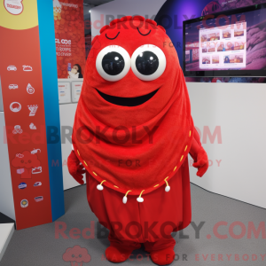 Rød Moussaka maskot kostume...