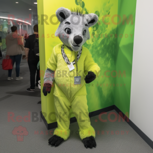 Lime Green Hyena maskot...