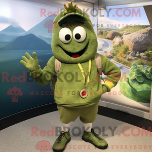 Olive Paella mascot costume...