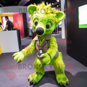 Lime Green Hyena mascotte...