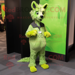 Limegrønn hyene maskot...