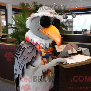 Sølv Tucan maskot kostume...