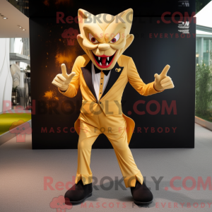 Guld vampyr maskot kostume...
