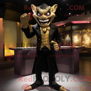 Guld vampyr maskot kostume...