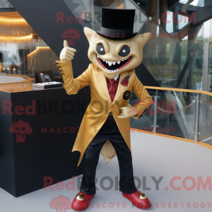 Guld vampyr maskot kostume...