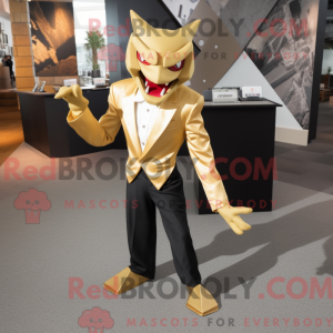 Guld vampyr maskot kostume...