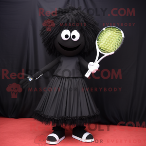 Black Tennis Racket mascot...