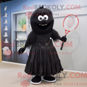 Black Tennis Racket mascot...