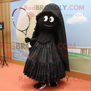 Black Tennis Racket mascot...