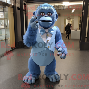 Blå Gorilla maskot kostume...