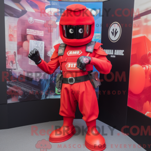 Rød Commando maskot kostume...