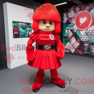 Red Commando mascot costume...