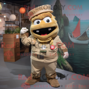 Tan Ceviche maskot kostume...