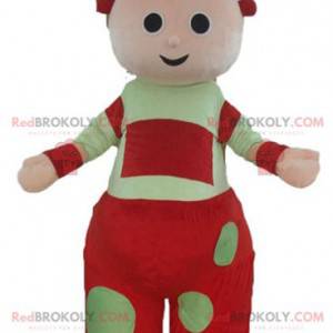 Giant red and green baby doll mascot - Redbrokoly.com