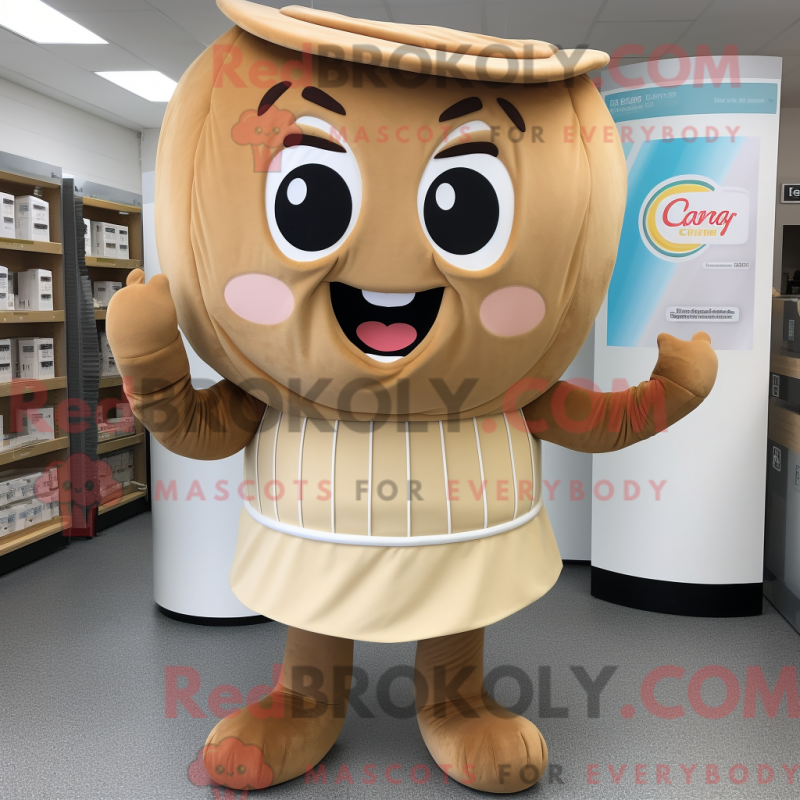 Fantasia de mascote Tan Candy com saia-calça e luvas - Mascotes de doces - REBROKO_318613 - RedBrokoly.com
