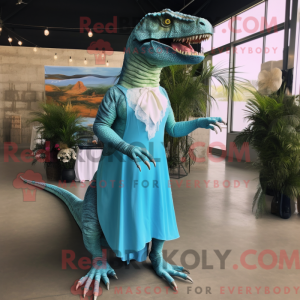 Turkis Allosaurus maskot...