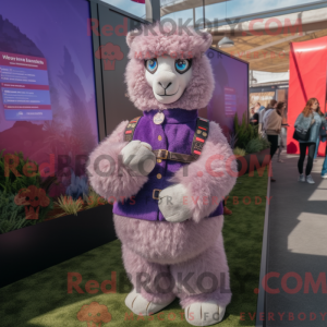 Lavendel Alpaca maskot...