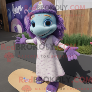 Lavendel skateboard maskot...