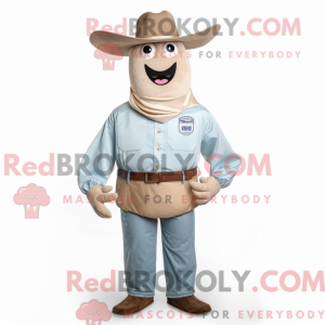 Beige biff maskot kostym...