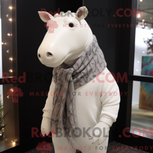 Hvit Tapir-maskotdraktfigur...