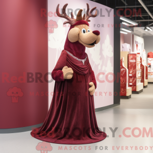 Maroon Rensdyr maskot...
