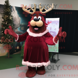Maroon Reindeer mascot...