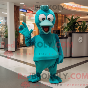 Teal But mascottekostuum...