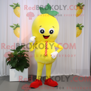 Citrongul jordbær maskot...