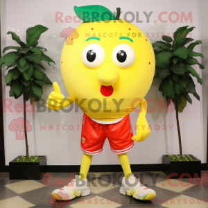 Citrongul jordbær maskot...