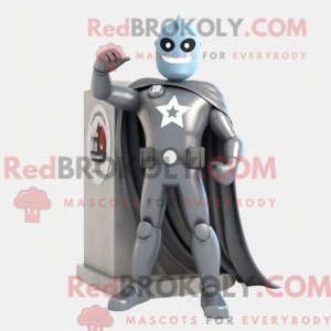 Grå Superhelte maskot...