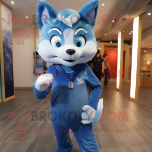 Blue Fox Maskottchen kostüm...