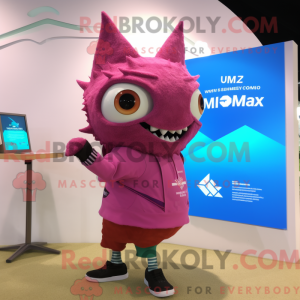 Máscara de tule magenta com...