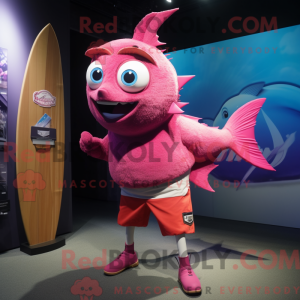 Máscara de tule magenta com...
