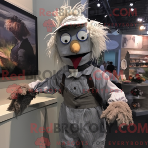 Grå Scarecrow maskot...