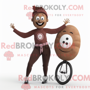Brown Unicyclist mascot...