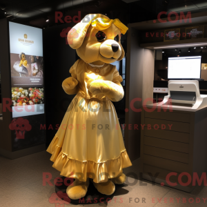 Gold Hunde maskot kostume...