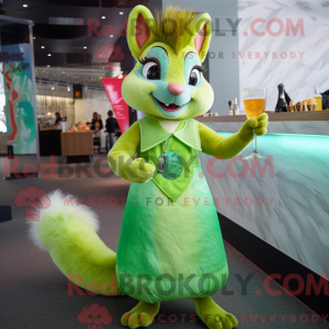 Lime Green Squirrel mascot...