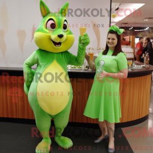 Lime Green Squirrel mascot...