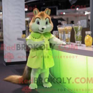 Lime Green Squirrel mascot...