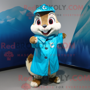 Cyan Chipmunk Maskottchen...