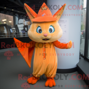 Orange Bat mascot costume...