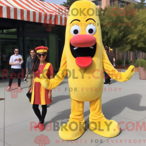 Gule Hot Dogs maskot...
