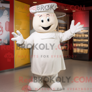 Hvit lasagne maskot kostyme...