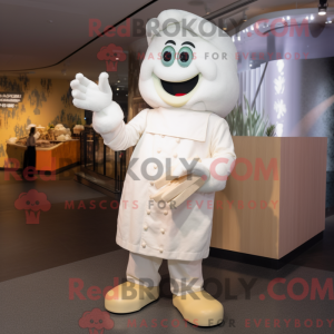 Hvit lasagnemaskot kostyme...
