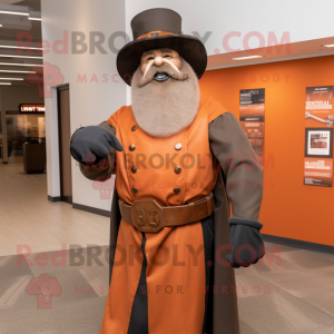 Rust Civil War Soldier mascot costume character dressed with a Vest and Rings