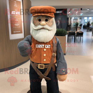 Rust Civil War Soldier mascot costume character dressed with a Vest and Rings