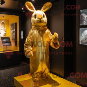 Gold Rabbit mascot costume...